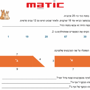 מבחן בחשבון לכיתה ב
